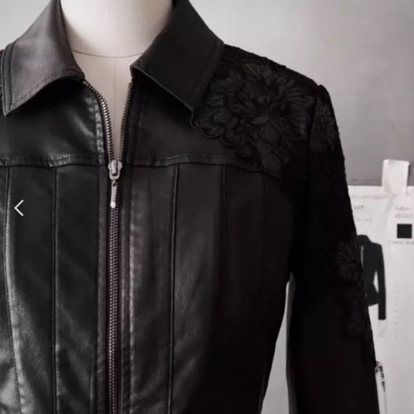 White House Black Market Jackets & Coats Whbm Nwt Coated Denim Lace